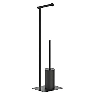 Cosmic Conjunto de escobillero y portarrollos Essentials (Altura: 85,5 cm, Negro, Mate)