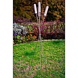 Grillspieß (Länge: 110 cm, Edelstahl, Silber)