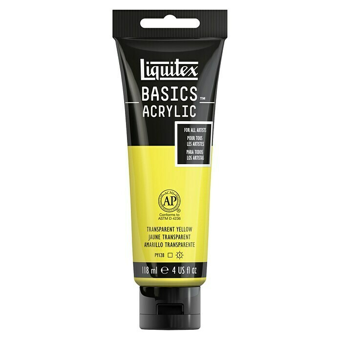 Liquitex Basics Acrylfarbe (Transparent Gelb, 118 ml, Tube)