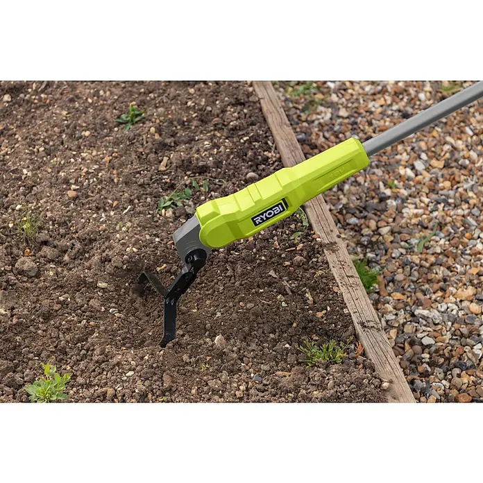 Ryobi ONE+ Akku-Bodenhacke RY18GHA - 18 V, Anzahl Akkus: Ohne Akku, Li-Ionen - Der Ryobi Kultivator mit robusten Zinken lockert den Boden präzise auf und bereitet ihn optimal für die Bepflanzung vor.