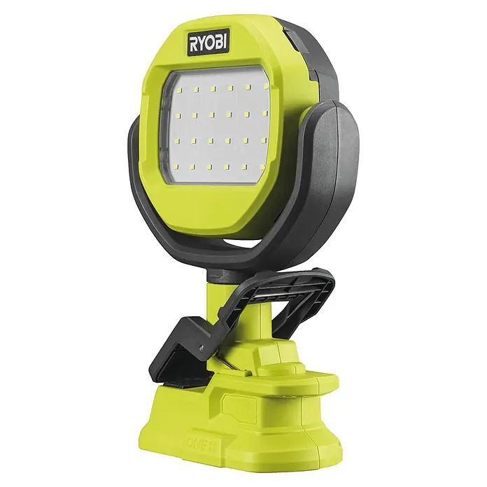 Ryobi ONE+ LED-Akkustrahler RLCL18-0 - 18 V, Ohne Akku, 800 lm - Akkubetriebene RYOBI Arbeitsleuchte mit drehbarem Kopf und mehreren LEDs für eine optimale Ausleuchtung.
