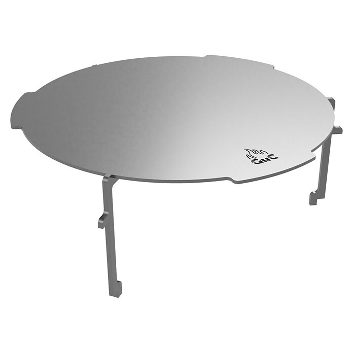 Grillplatte Aufsatz vollflächig 100 (Passend für: Grillplatte 100, Durchmesser: 50 cm, Höhe: 16 cm, Stahl, Silber) | BAUHAUS