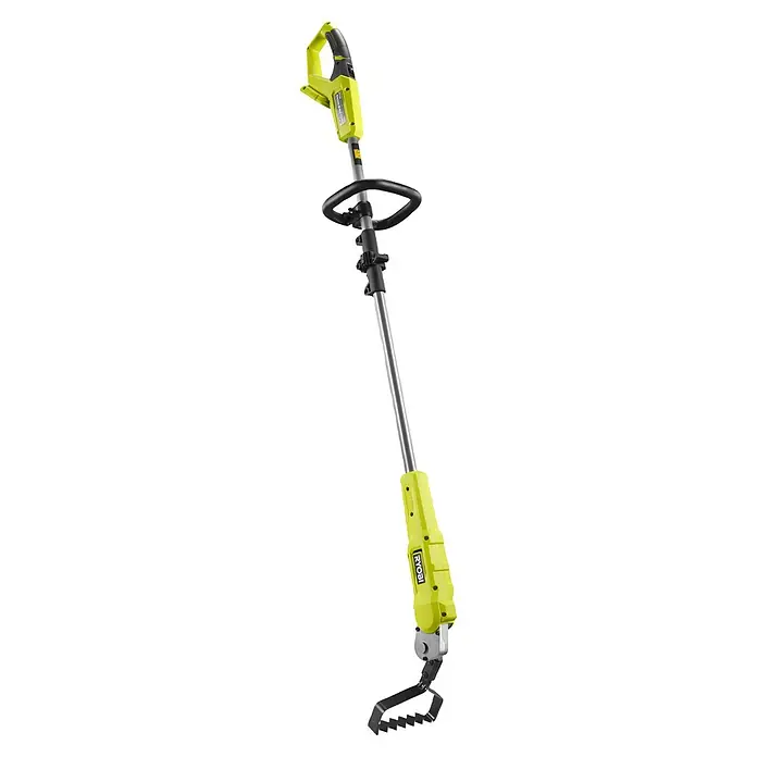 Ryobi ONE+ Akku-Bodenhacke RY18GHA - 18 V, Anzahl Akkus: Ohne Akku, Li-Ionen - Abgebildeter Ryobi-Rasenkantenschneider, ein Gartengerät zum präzisen Trimmen von Rasenkanten. Das Gerät ist gelb und schwarz.