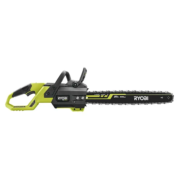 Ryobi Max Power Akku-Kettensäge RY36CSX50A-0 - 36 V, Li-Ionen, Ohne Akku, Schwertlänge: 50 cm - Abbildung einer Ryobi Akku-Kettensäge mit einem 50cm Schwert, ideal für Baumschnittarbeiten.