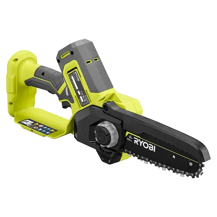Ryobi ONE+ Akku-Astsäge RY18PS15A-0 - 18 V, Li-Ionen, Ohne Akku, Schwertlänge: 15 cm - Die RYOBI Akku-Kettensäge ist ein handliches Gerät für Gartenarbeiten. Mit 6-Zoll-Klinge, ideal zum Beschneiden und Sägen kleinerer Äste.