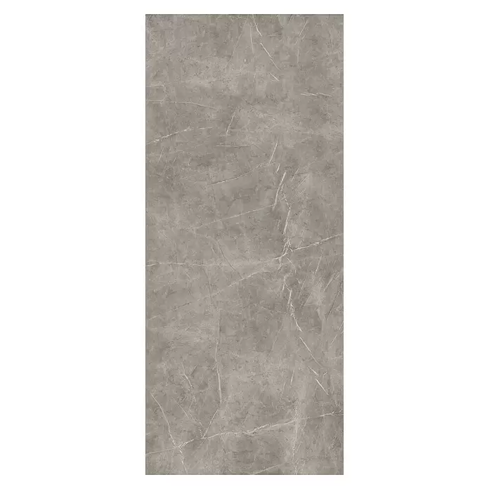 Corso Italia Feinsteinzeugfliese Marble - 120 x 278 cm, Grau, Glänzend - Graue Marmor-Optik Fliese mit weißer Maserung.