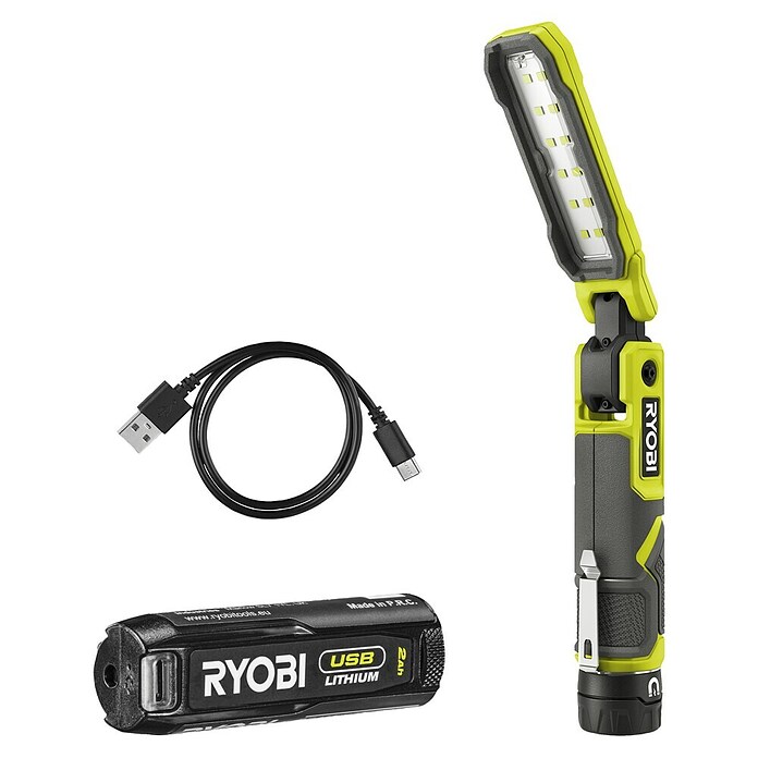 Ryobi 4V USB Akku-Stableuchte RLI4-120G (4 V, 1 Akku, 2 Ah) | BAUHAUS