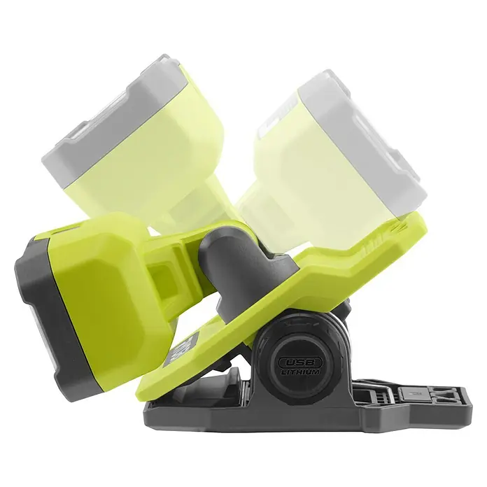 Ryobi 4V USB LED-Akkustrahler RLC4-0 - 1.000 lm - Bild einer Ryobi USB Lithium-Arbeitsleuchte, die ihre Flexibilität und ihr verstellbares Design für unterschiedliche Beleuchtungsanforderungen hervorhebt.