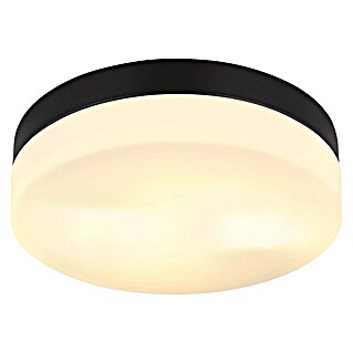 Globo Vanjska zidna i stropna svjetiljka Vranos (40 W, Ø x V: 24 x 6,5 cm, Crna, Opal, IP44)