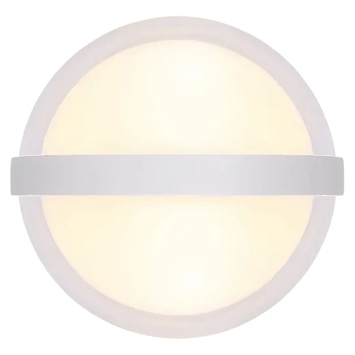 Globo LED-Außenleuchte Illi - Farbe Gehäuse: Weiß, IP54, 12 W - Runde Deckenleuchte mit einem weißen Band in der Mitte, die ein warmes, einladendes Licht ausstrahlt. Minimalistisch und modern.