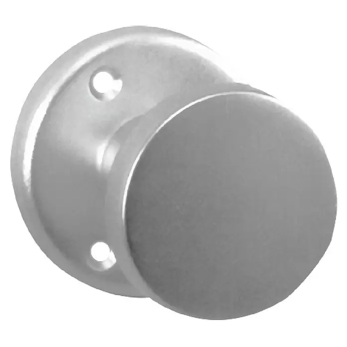 Lienbacher Hebetürknopf Herold - Silber, Aluminium - Runder Türknauf aus gebürstetem Metall mit sichtbaren Befestigungslöchern.