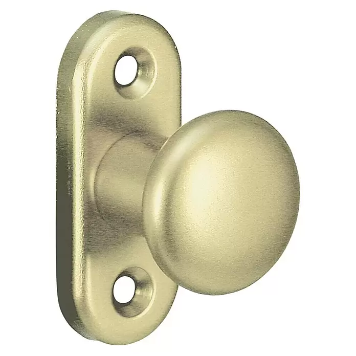 Lienbacher Hebetürknopf - Gold, Aluminium - Matter Messing-Türknauf mit ovaler Montageplatte. Ein einfacher, runder Knauf für Türen oder Schränke.