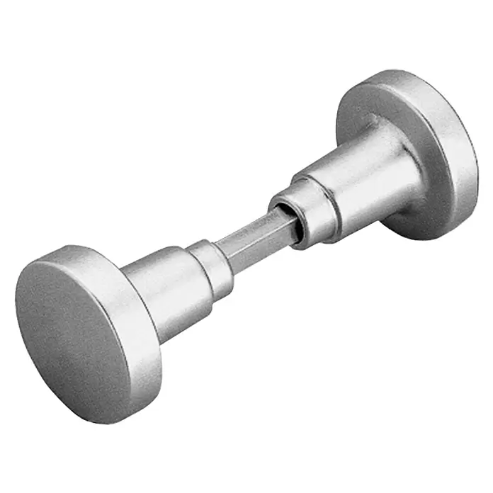 Lienbacher Türgriff-Paar Herold - Aluminium - Silberne Metall-Türspindel mit sechseckigem Schaft und zwei flachen runden Enden.