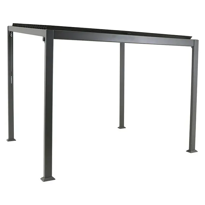 Sunfun Pérgola estándar Palma - An x Pr: 300 x 256 cm, Antracita, Aluminio - Imagen de un moderno pabellón con un marco robusto y un techo elegante, ideal para exteriores.