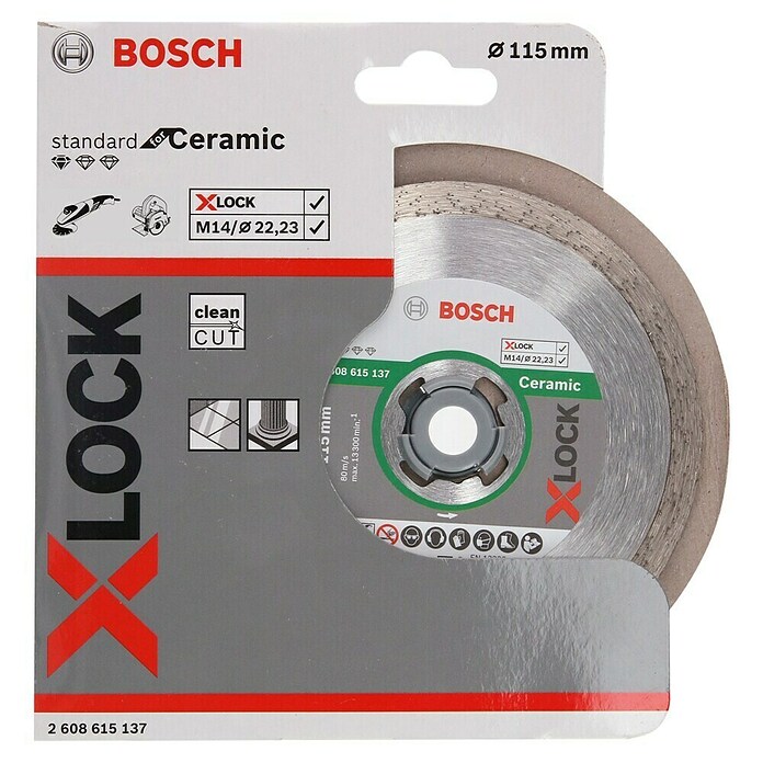 Bosch Doorslijpschijven X-Lock Ceramic (Diameter: 115 mm, Geschikt voor: Baksteen) | BAUHAUS