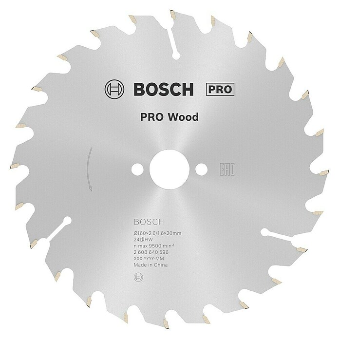Bosch Cirkelzaagblad (Aantal tanden: 24 st., 160 mm, Zaagbladdikte: 2,6 mm) | BAUHAUS