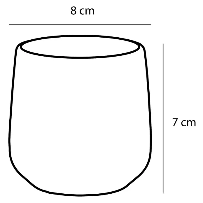 Mica Decorations Übertopf rund Amber - Außenmaß (Ø x H): 8 x 7 cm, Rosa, Keramik, Matt - Abbildung eines stilvollen Blumentopfes mit den Maßen 8 cm Durchmesser und 7 cm Höhe, ideal für Zimmerpflanzen.