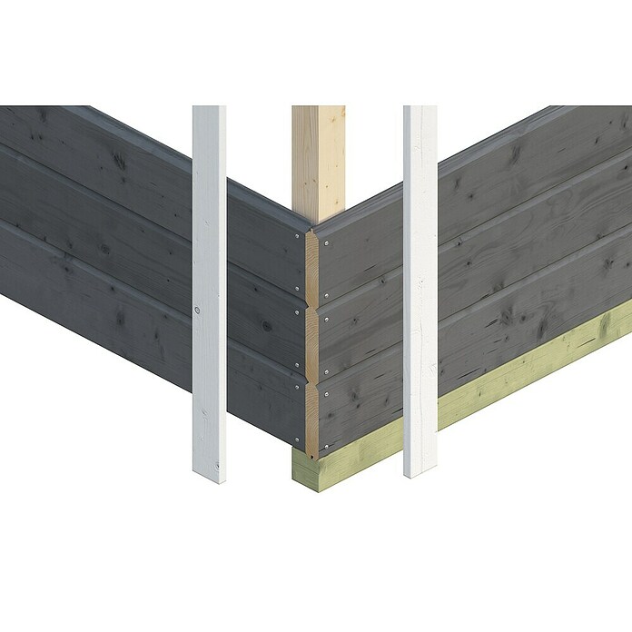 Skan Holz Gartenhaus Arnheim (Außenmaß inkl. Dachüberstand (B x T): 720 x 539 cm, Holz, Schiefergrau) | BAUHAUS