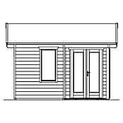 SKAN HOLZ Gartenhaus Utrecht (Außenmaß inkl. Dachüberstand (B x T): 520 x 440 cm, Holz, Schiefergrau) | BAUHAUS