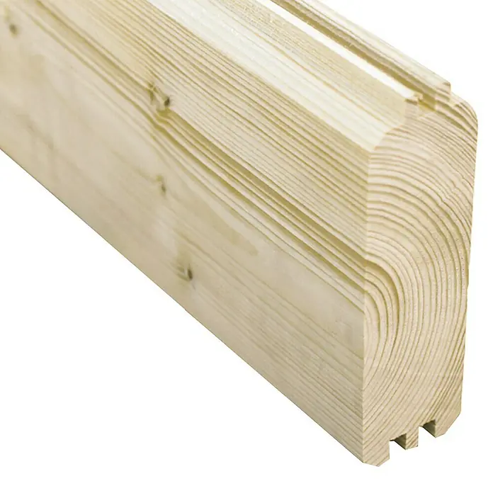 SKAN HOLZ Gartenhaus Arnheim - Außenmaß inkl. Dachüberstand (B x T): 720 x 539 cm, Holz, Natur - Profilholz mit abgerundeter Kante und Nut-Feder-Verbindung, ideal für Wand- und Deckenverkleidungen. Natürliche Holzmaserung für rustikalen Charme.