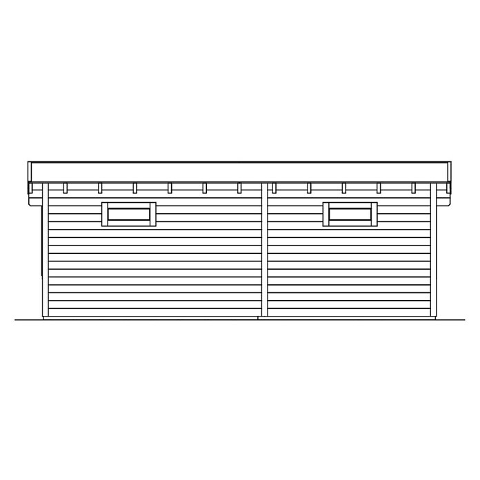 Skan Holz Gartenhaus Arnheim (Außenmaß inkl. Dachüberstand (B x T): 720 x 539 cm, Holz, Schiefergrau) | BAUHAUS