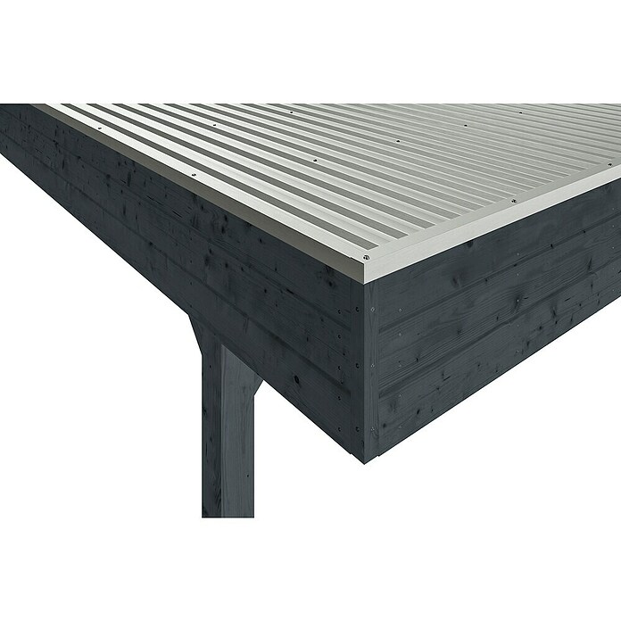 SKAN HOLZ Carport (Außenmaß inkl. Dachüberstand (B x T): 5,57 x 7,08 m, Doppelcarport, Anthrazit) | BAUHAUS