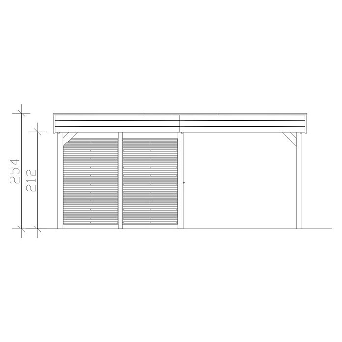SKAN HOLZ Carport (Außenmaß inkl. Dachüberstand (B x T): 5,57 x 7,08 m, Doppelcarport, Anthrazit) | BAUHAUS