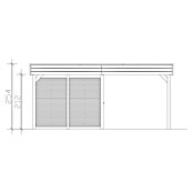 SKAN HOLZ Carport (Außenmaß inkl. Dachüberstand (B x T): 5,57 x 7,08 m, Doppelcarport, Anthrazit) | BAUHAUS