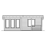 Skan Holz Gartenhaus Arnheim (Außenmaß inkl. Dachüberstand (B x T): 720 x 539 cm, Holz, Schiefergrau) | BAUHAUS