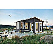 SKAN HOLZ Gartenhaus Utrecht (Außenmaß inkl. Dachüberstand (B x T): 520 x 440 cm, Holz, Schiefergrau) | BAUHAUS