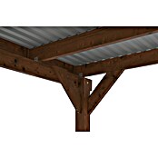 SKAN HOLZ Carport (Außenmaß inkl. Dachüberstand (B x T): 5,57 x 7,08 m, Doppelcarport, Nussbaum) | BAUHAUS
