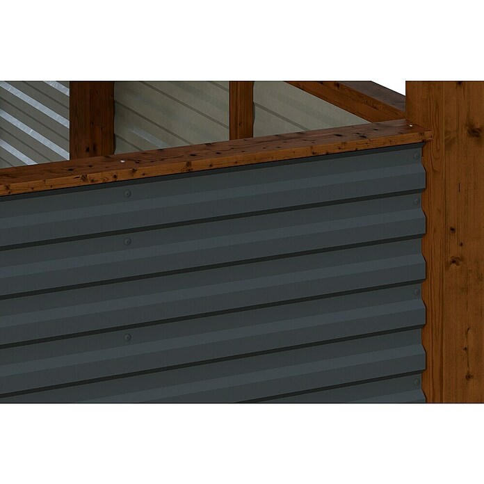 SKAN HOLZ Carport (Außenmaß inkl. Dachüberstand (B x T): 5,57 x 7,08 m, Doppelcarport, Nussbaum) | BAUHAUS