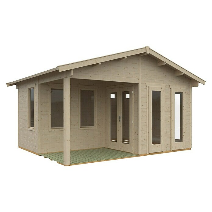 SKAN HOLZ Gartenhaus Utrecht (Außenmaß inkl. Dachüberstand (B x T): 520 x 440 cm, Holz, Natur) | BAUHAUS