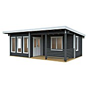 Skan Holz Gartenhaus Arnheim (Außenmaß inkl. Dachüberstand (B x T): 720 x 539 cm, Holz, Schiefergrau) | BAUHAUS