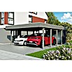 SKAN HOLZ Carport (Außenmaß inkl. Dachüberstand (B x T): 5,57 x 7,08 m, Doppelcarport, Schiefergrau) | BAUHAUS