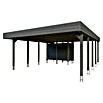 SKAN HOLZ Carport (Außenmaß inkl. Dachüberstand (B x T): 5,57 x 7,08 m, Doppelcarport, Schiefergrau) | BAUHAUS