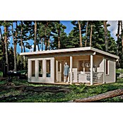 Skan Holz Gartenhaus Arnheim (Außenmaß inkl. Dachüberstand (B x T): 720 x 539 cm, Holz, Natur) | BAUHAUS