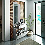 Mueble para recibidor Karen (L x An x Al: 28 x 61 x 186 cm, Gris Cemento/Blanco Artik, Espejo) | BAUHAUS