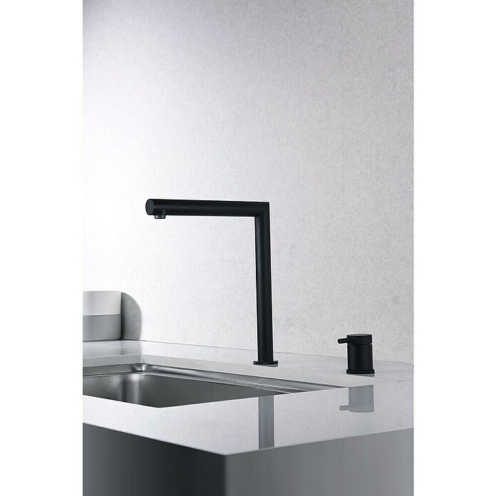 Imex Grifo de cocina escamoteable Itaca (Negro) | BAUHAUS