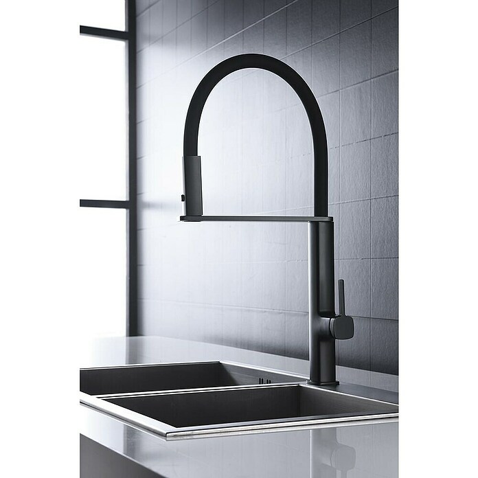 Imex Grifo de cocina flexible Menorca (Negro) | BAUHAUS