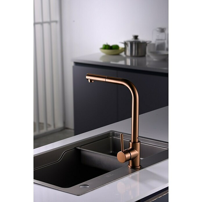 Imex Grifo de cocina extraíble Malta (Oro rosa) | BAUHAUS