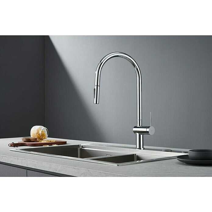 Imex Grifo de cocina extraíble Berna (Cromo) | BAUHAUS