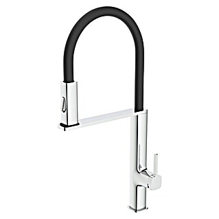 Imex Grifo de cocina flexible Menorca (Negro/Cromo)