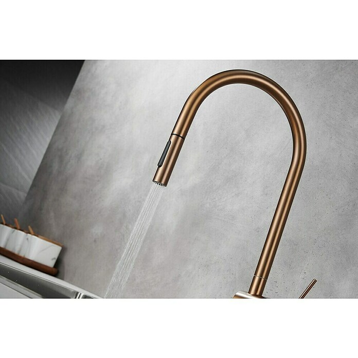 Imex Grifo de cocina extraíble Berna (Oro rosa) | BAUHAUS