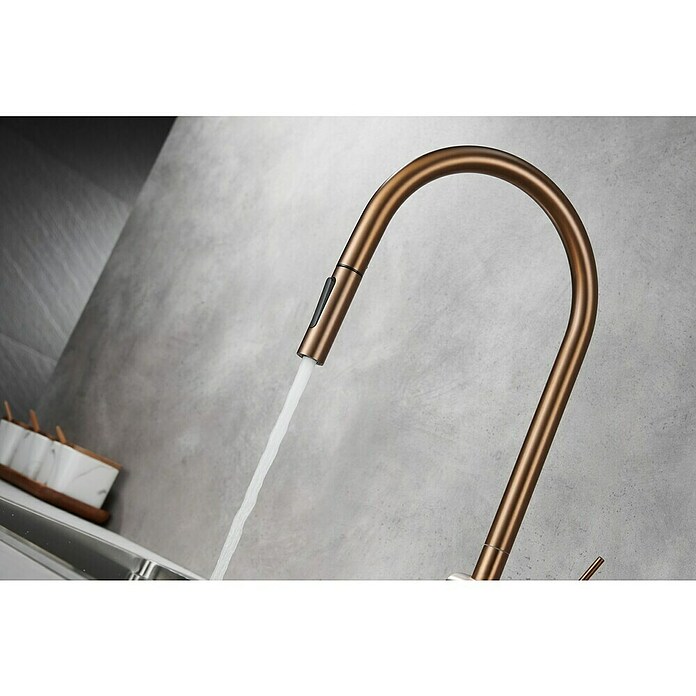 Imex Grifo de cocina extraíble Berna (Oro rosa) | BAUHAUS