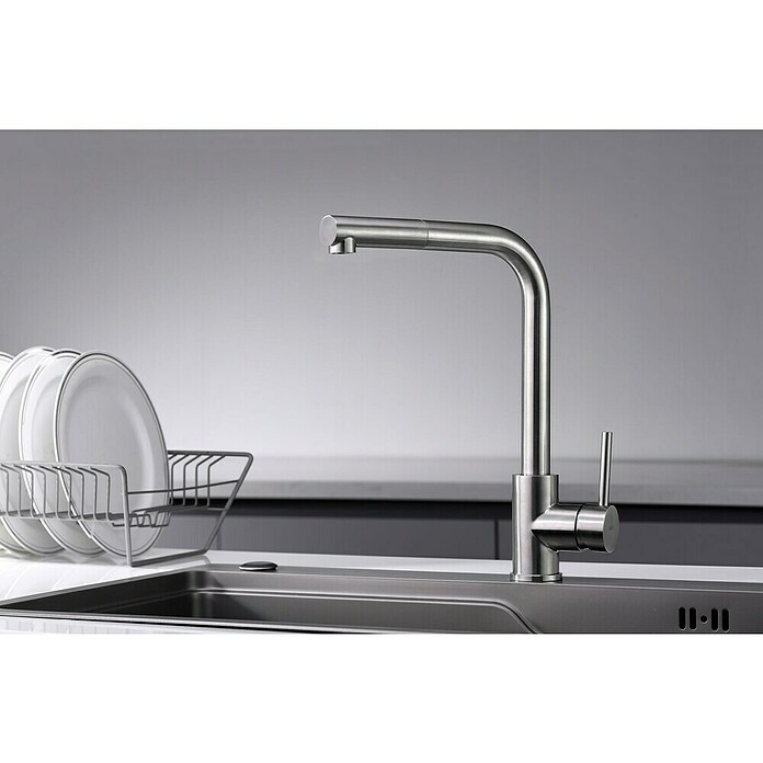 Imex Grifo de cocina extraíble Moscu (Acero, Satinado) | BAUHAUS
