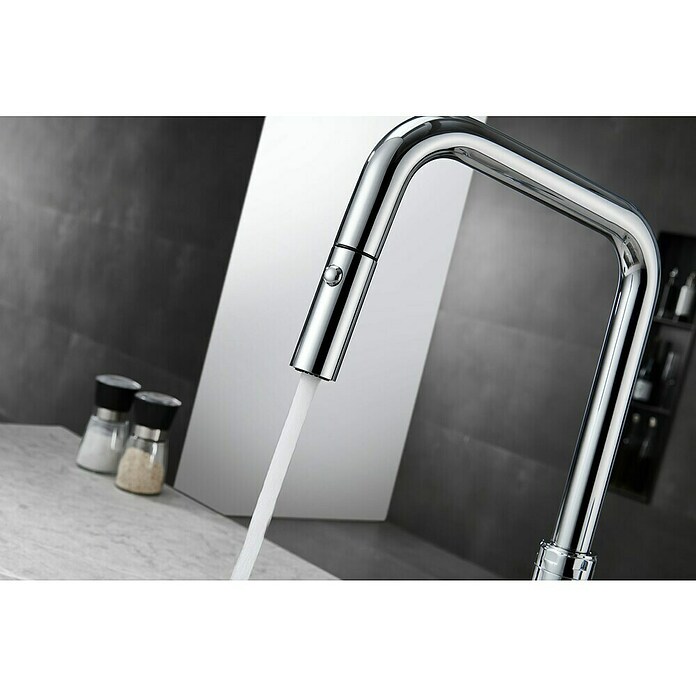 Imex Grifo de cocina extraíble Niza (Cromo) | BAUHAUS