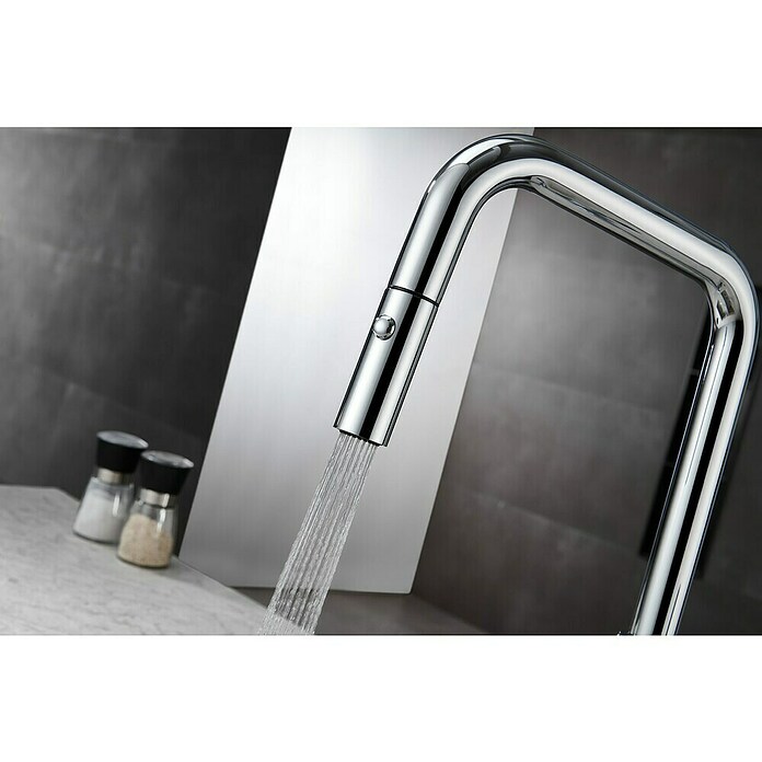 Imex Grifo de cocina extraíble Niza (Cromo) | BAUHAUS