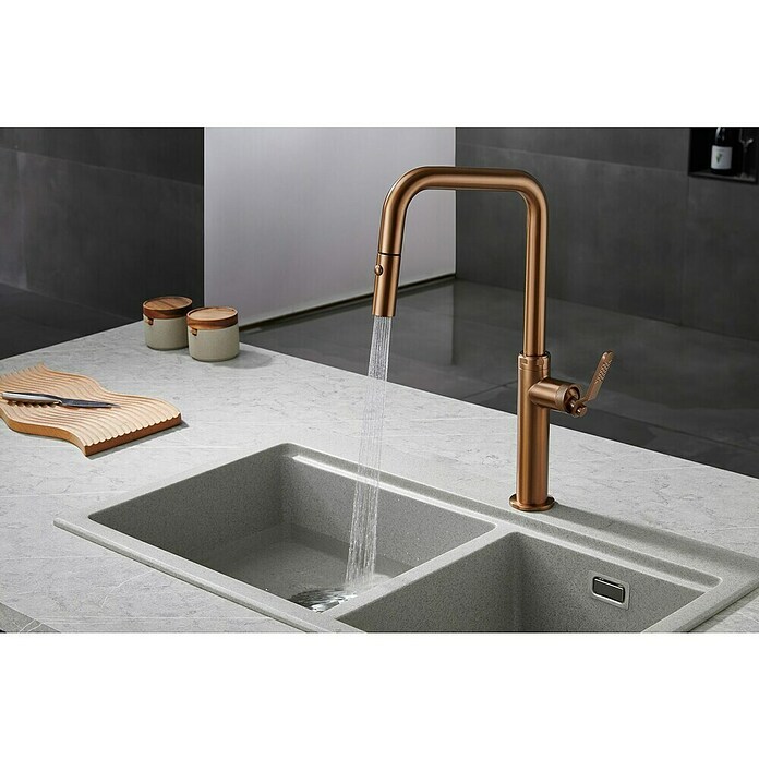Imex Grifo de cocina extraíble Niza (Oro rosa) | BAUHAUS