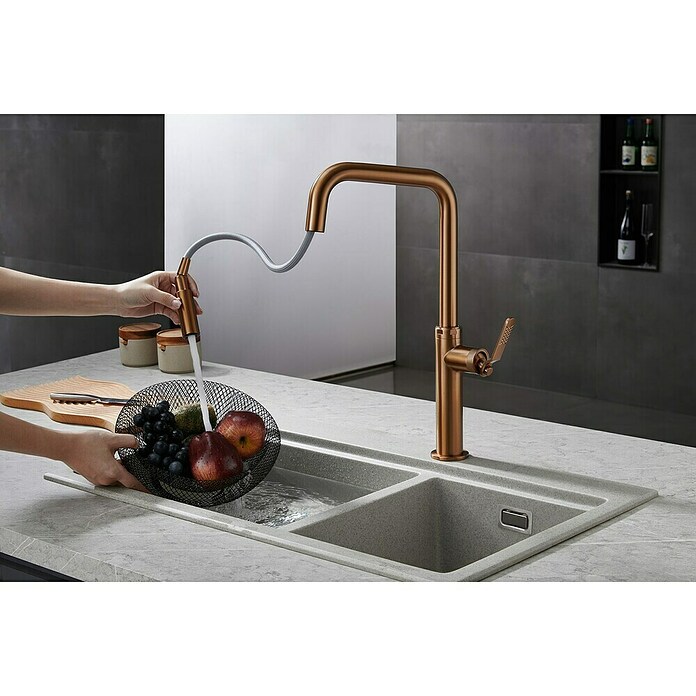 Imex Grifo de cocina extraíble Niza (Oro rosa) | BAUHAUS
